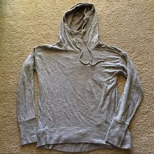 Athleta Gray Ribbed Knit Hoodie